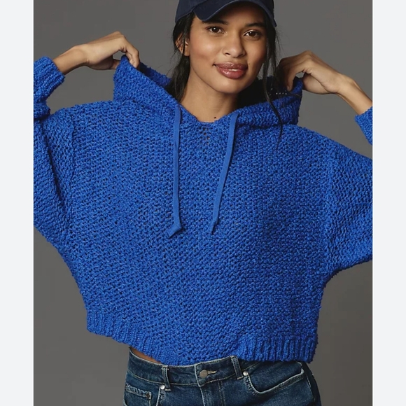 Pilcro Tops - NWOT Women's Anthropologie Pilcro Cropped Chunky Knit Hooded Sweater